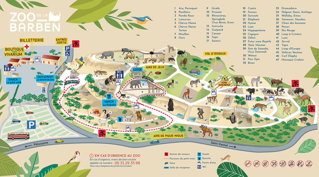 Plan du Zoo de la Barben